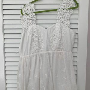 XXL- White eyelet and lace Bridal dress